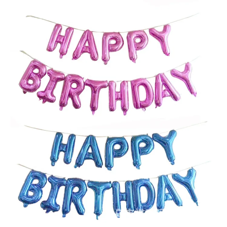 Letter Balloon Happy Birthday Set Letter Balloon 17-Inch Beauty Thin Body Happy Birthday Set Letter Balloon