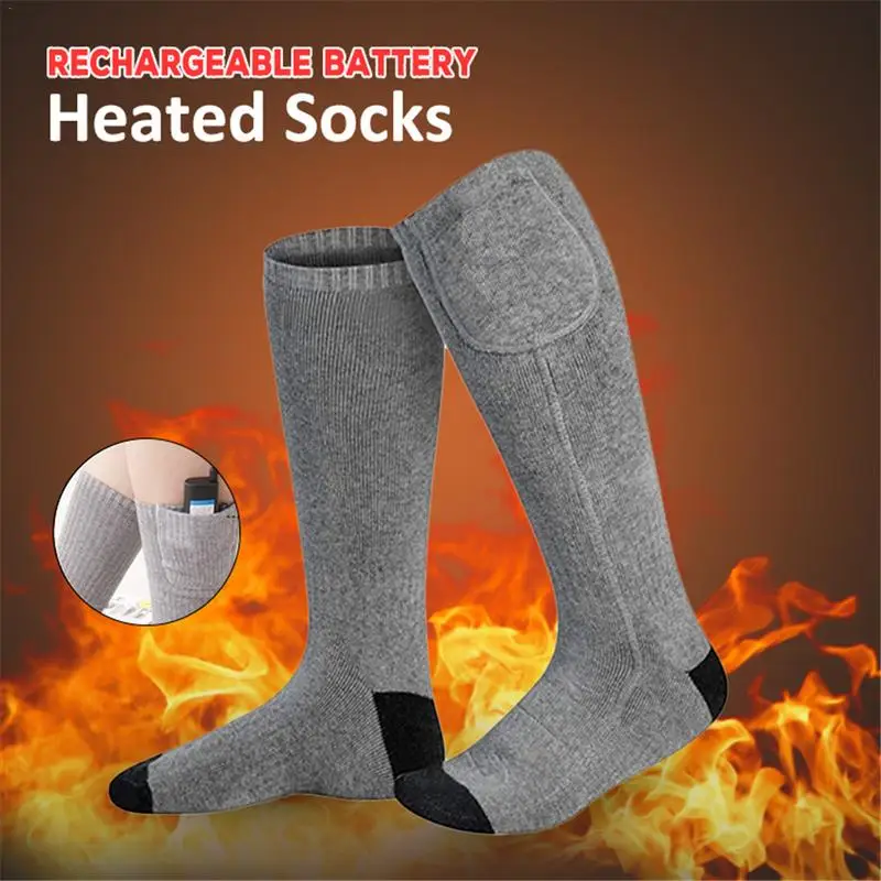 

Winter Unisex Heated Socks With Electric Rechargeable Battery Kit For Chronically Cold Feet Thermal Warm Knitting Cotton Sox