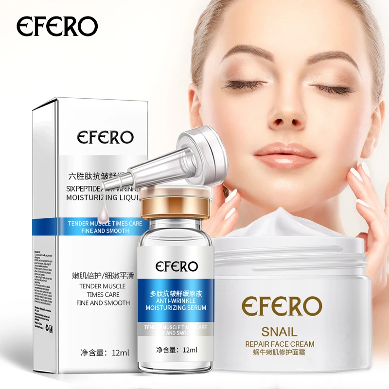 Efero Six сыворотка с пептидами + золотой увлажняющий улиточный крем отбеливающий