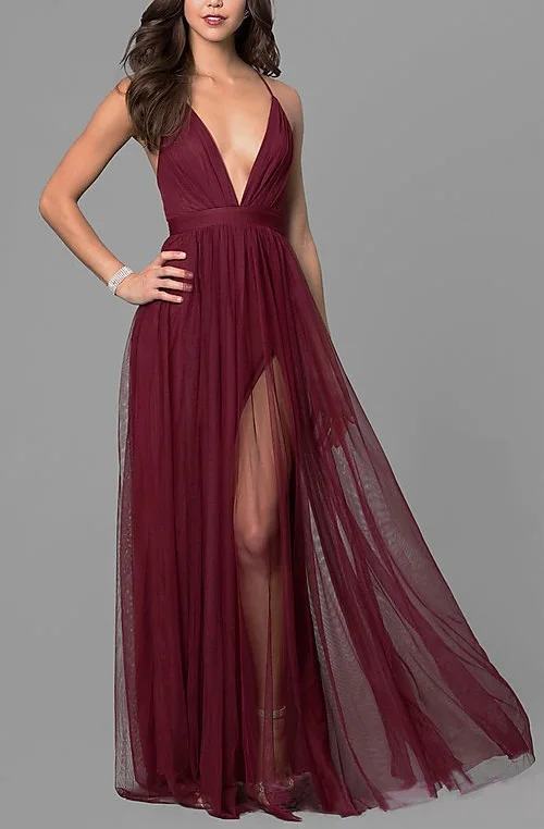 burgundy dress for women