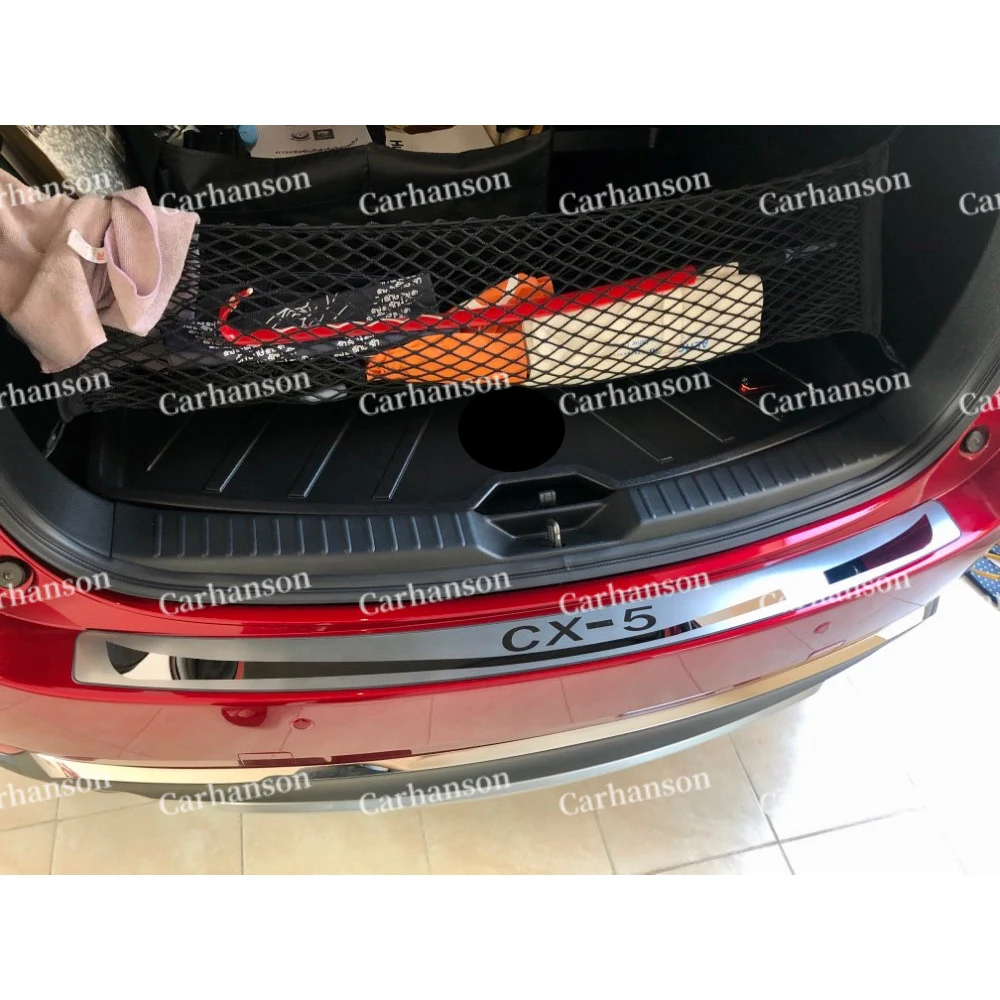 

For Mazda Cx5 Cx 5 CX-5 Trunk Trim Car stainless steel Rear Bumper Protector Door Sill Cover Auto Sticker styling Accessories