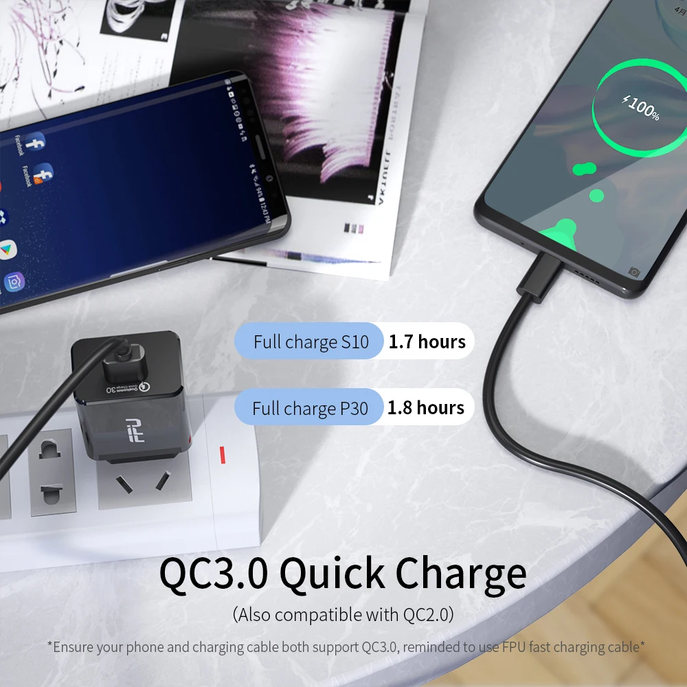 FPU Быстрая зарядка 3,0 USB зарядное устройство для iPhone iPad QC3.0 QC быстрое зарядное устройство ЕС адаптер для samsung S10 Xiaomi Mi зарядное устройство для мобильного телефона