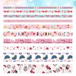 Ruban d'emballage en papier Washi, 2 boîtes de 10 rouleaux, ruban adhésif pour emballage de cadeau, pour décoration, Scrapbook, DIY bricolage, journal intime (arbre à cerisier) 