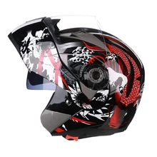 Echtes 105 Motorrad Full Face Helm Dual Objektiv Visier Männer Roller Motocross Motorrad Cruiser Touring Chopper Helm