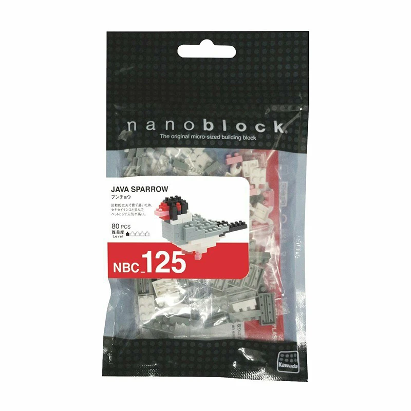 Новые Строительные блоки Nanoblock Java Sparrow NBC 125 80 шт. микроразмера обучающие игрушки