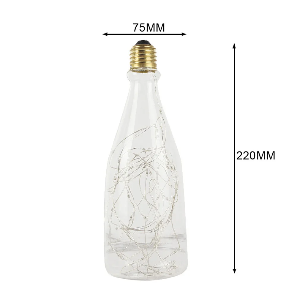 Wine Bottle Copper Lamp RGB Color Flash LED Antique Lamp Drift Bottles Color Stars Edison Bulb