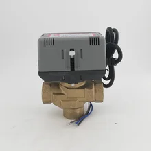 3-сторонний выход сканер штрих-кода Honeywell Тип мотора операции латуни 16bar Электрический шаровой кран VC6013/VC40131/" 3/4" клапан катушки вентилятора AC220V