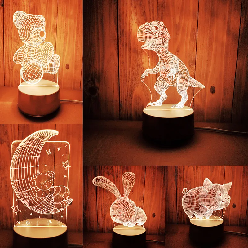 New exotic creative 3d night light Christmas gift bedside cute custom Amazon cross-border | Дом и сад
