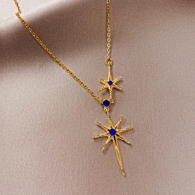 

Fashion Stars Necklace for Women Pendant Creative Design Luxury High Quality Jewelry Micro-inlaid AAA Zircon Clavicle Chains