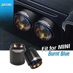 1 Piece Blue Burnt and Carbon Fiber Muffler Pipe Fit for Mini Cooper Exhaust Tip R55 R56 R57 R58 R59 R60 R61 F54 F55 F56F57F60