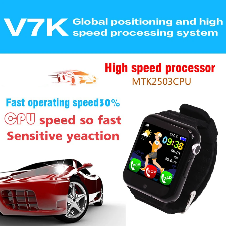 Детские Водонепроницаемые Смарт часы V7K с Wi Fi и камерой SOS|smart watch|waterproof smart watchandroid