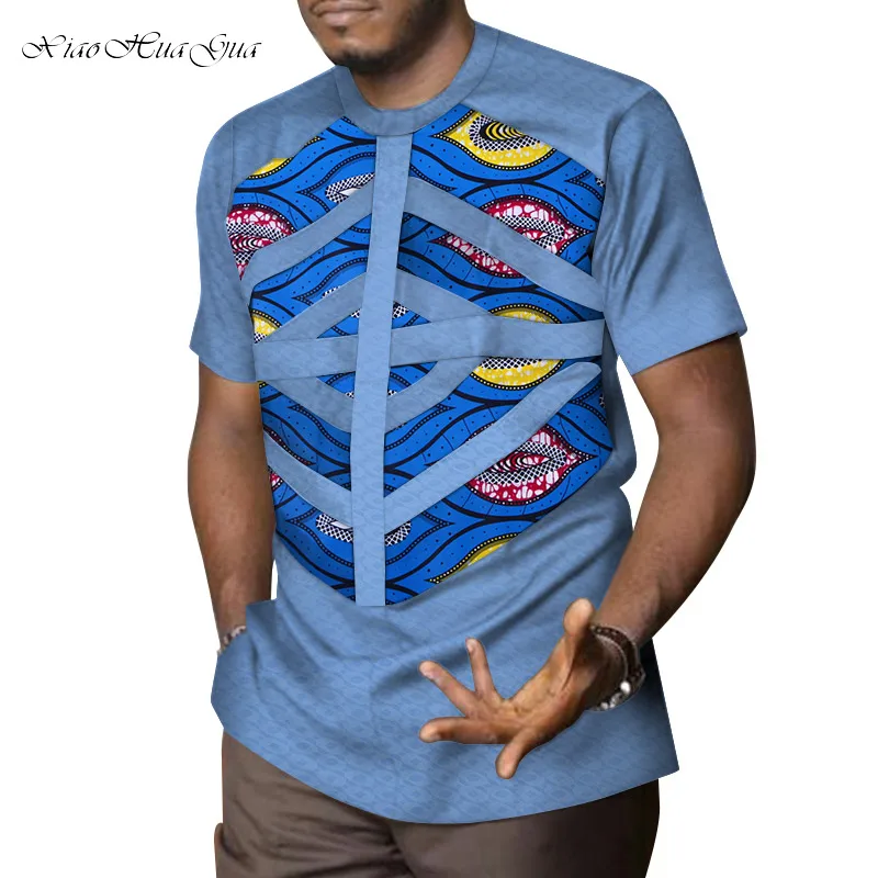 15 Mens African Clothing Dashiki Patchwork Print Shirt Tops Bazin Riche Casual Cotton Traditional African Clothing WYN958 - Цвет: 15