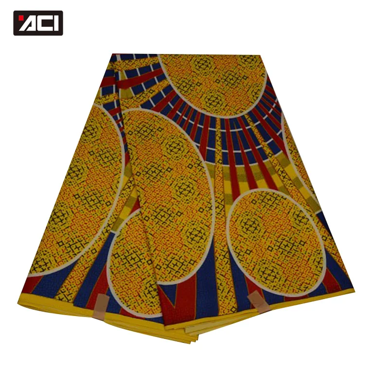 

ACI 100% Polyester African Real Wax Prints Fabric Ankara Nigeria Wax 6 Yards Tissu Patchwork Veritable Wax Batik Fabric Sewing