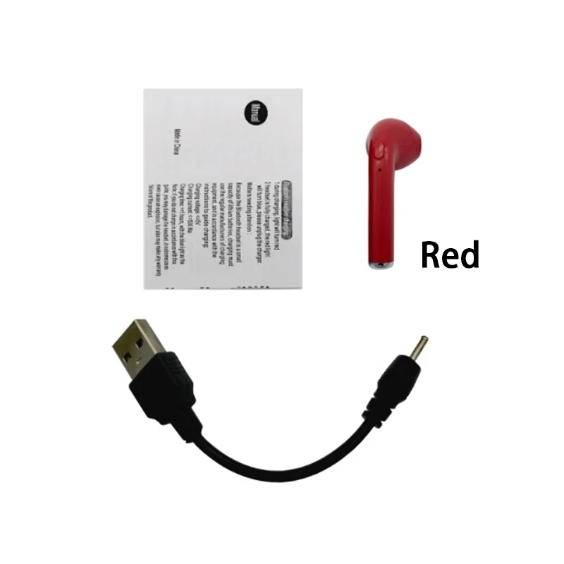 I7s TWS Bluetooth 5,0 наушники стерео наушники Bluetooth гарнитура с зарядным устройством беспроводные гарнитуры для всех смартфонов W8D0 - Цвет: right red a cable