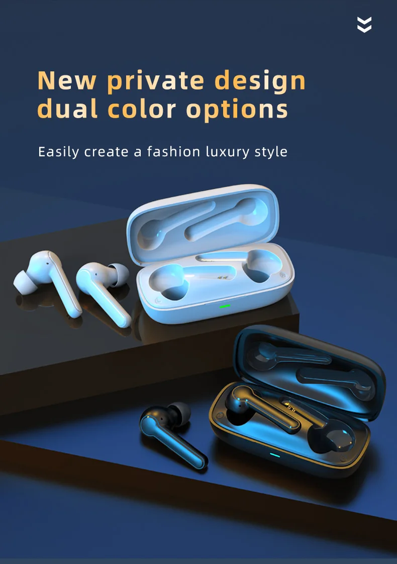 Touch Control Earbuds WIreless Headphones Bluetooth 5 0 For iPhone Samsung With Microphone Noise Cancelling