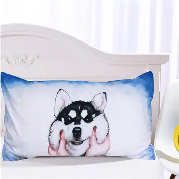 

40 Dog Husky Printed Bedding Set Tropical Cute Smile Polyester Duvet Cover with Pillowcase 3 pcs Single Twin Double 80027