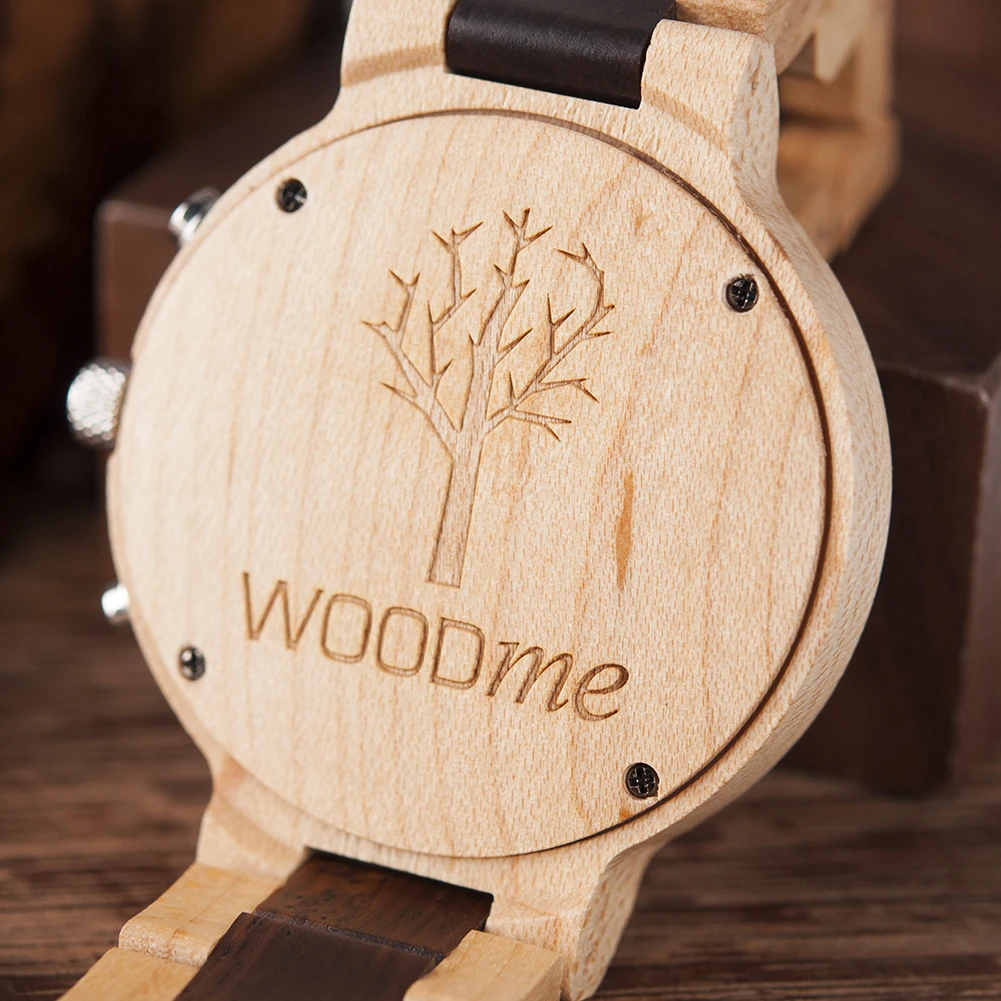 Reloj hombre часы мужские WOODME хронограф кварцевые наручные часы Роскошный Подарок Авто Дата Relogio Feminino с подарочной коробкой Рождество