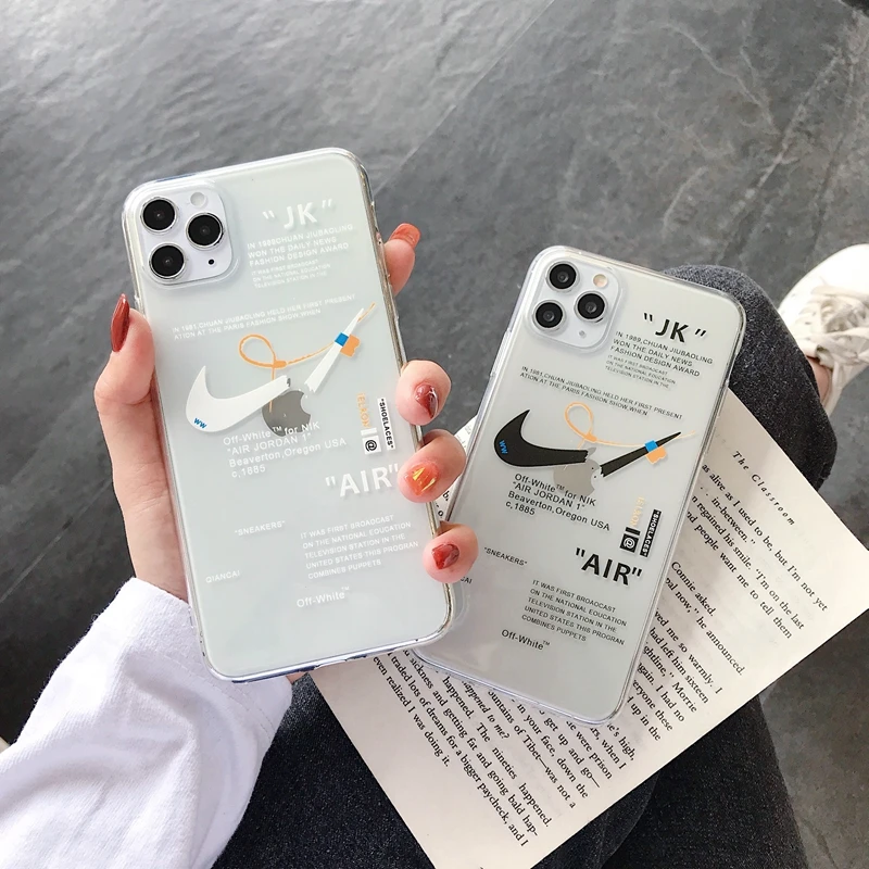 

Phone Case For iphone 7 8 plus iphone 6 s 6s plus Transparent Off Black White Soft Silicon Cover For iphone 11 Pro Max XR X 10