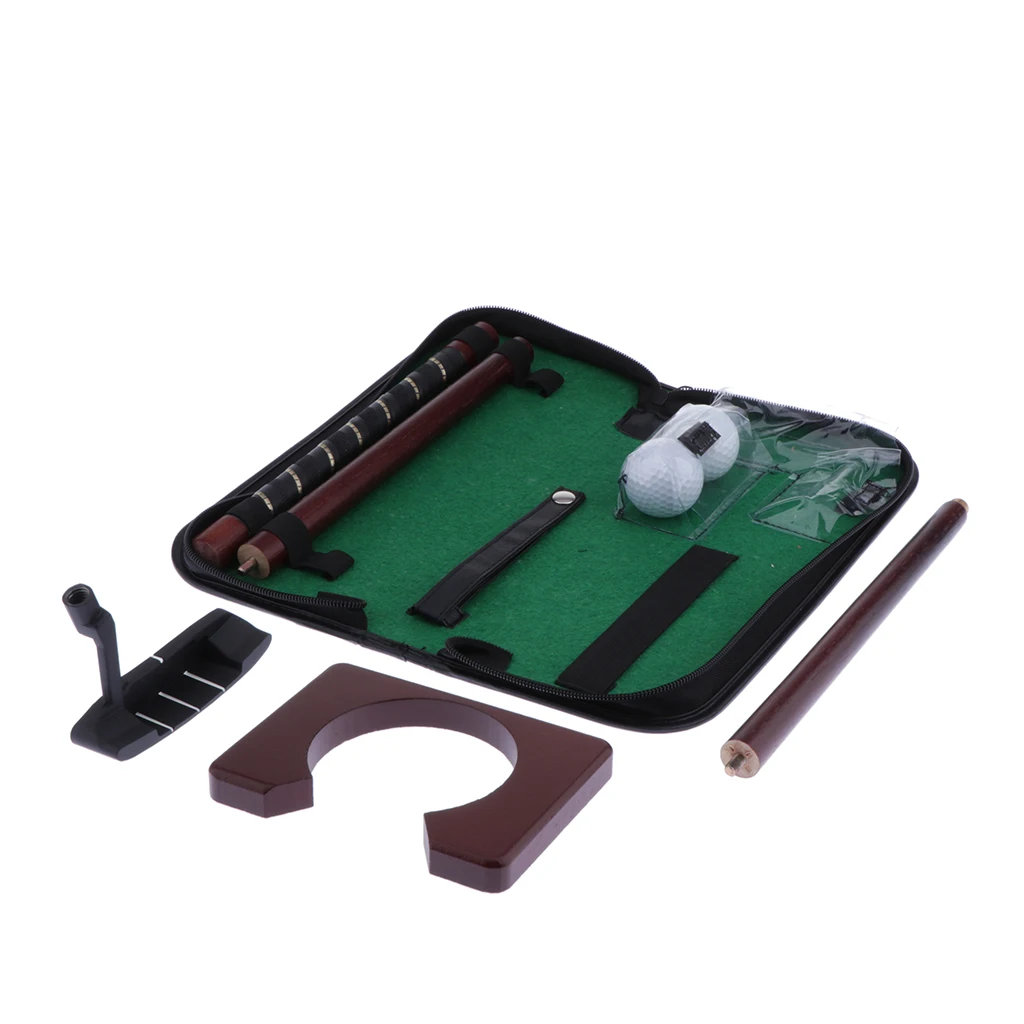 Portable Mini Golf Putter Gift Set Office Indoor Home Travel Putting Practice Tool Toys With Case Putting Training Aids Trainer
