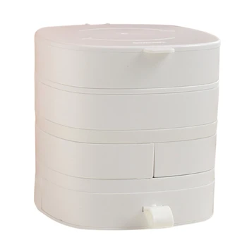 

Women Jewelry Storage Box Fashion 4-Layers Rotatable Tray Case Lid Birthday Gift