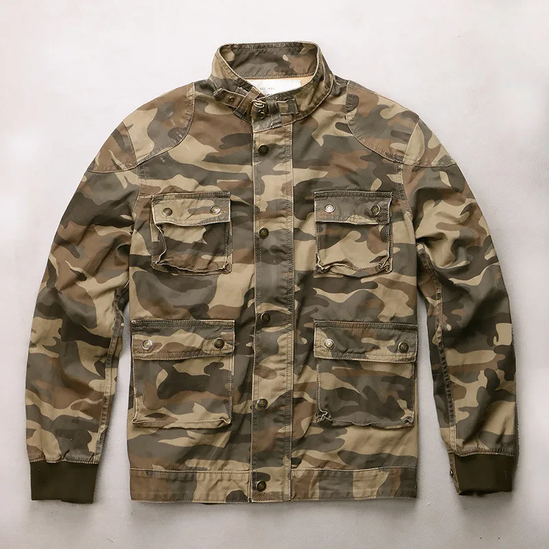 

MORUANCLE Men's Military Style Cargo Jackets With Multi Pockets Casual Workwear Camouflage Tactical Jacket Outerwear 100% Cotton