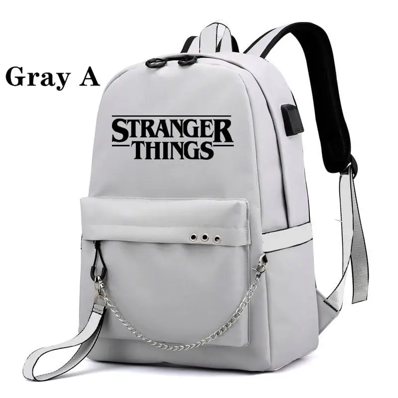 Тканевый рюкзак для девочек, школьные сумки для студентов колледжа, рюкзак для ноутбука, рюкзак для отдыха на цепочке, рюкзак для путешествий - Цвет: Gray A