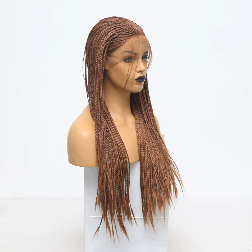 RONGDUOYI длинные пепельные светлые парики плетеная коробка косички парик Синтетический кружевной передний парик жаропрочные волокна волос парики шнурка для женщин