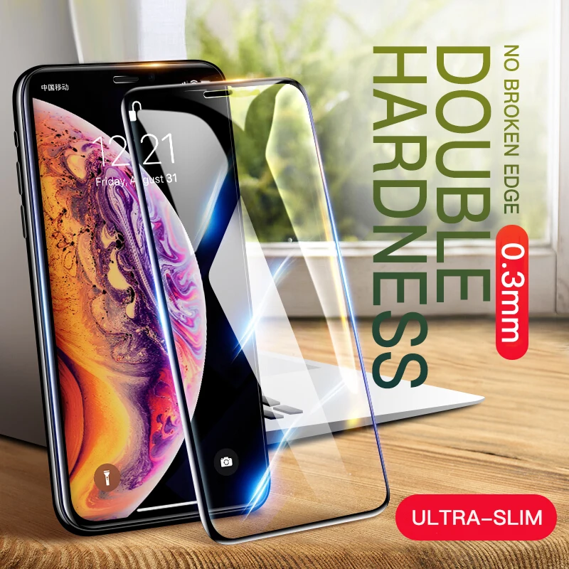 19D защита экрана из закаленного стекла для iPhone XR 7 8 6 S Plus полное покрытие Защитное