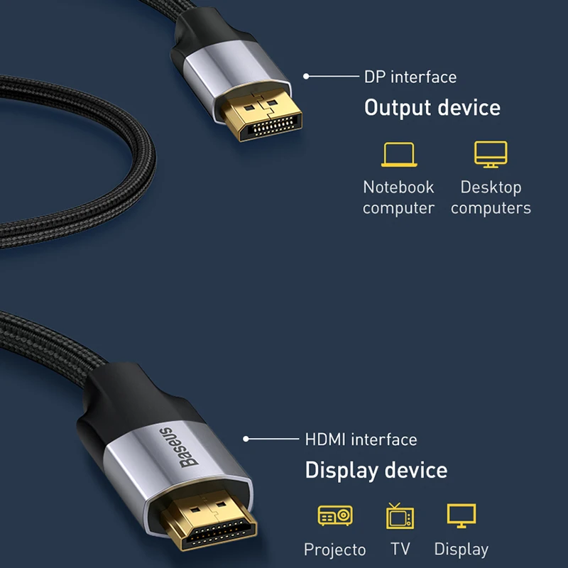 Кабель Baseus DP HDMI переключатель адаптер на 4KHD большой экран совместное