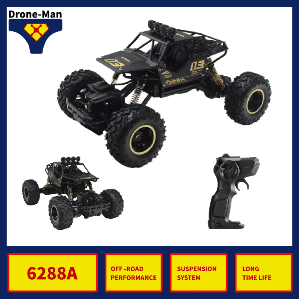 

6288A 1/16 RC Car 4WD Alloy Body Shell Rock Crawler Buggy Drift Monster Truck OFF-ROAD Bigfoot Climbing Vehicle Toys Kid Gift