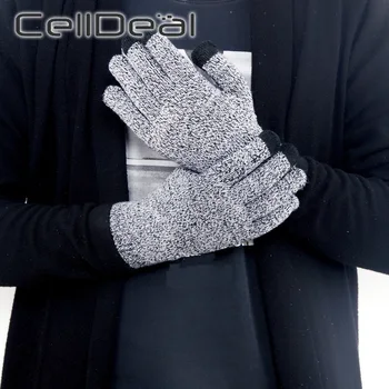 

1 Pair Touch Screen Five Finger Plaid Gloves Winter Warm Imitation Cashmere Gloves Women and Men Lovely Portable Fashion Gloves