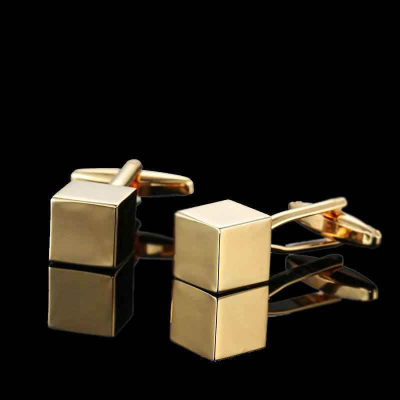 Cufflinks crystal cufflinks 18K Gold brass plated men's French shirt cufflink