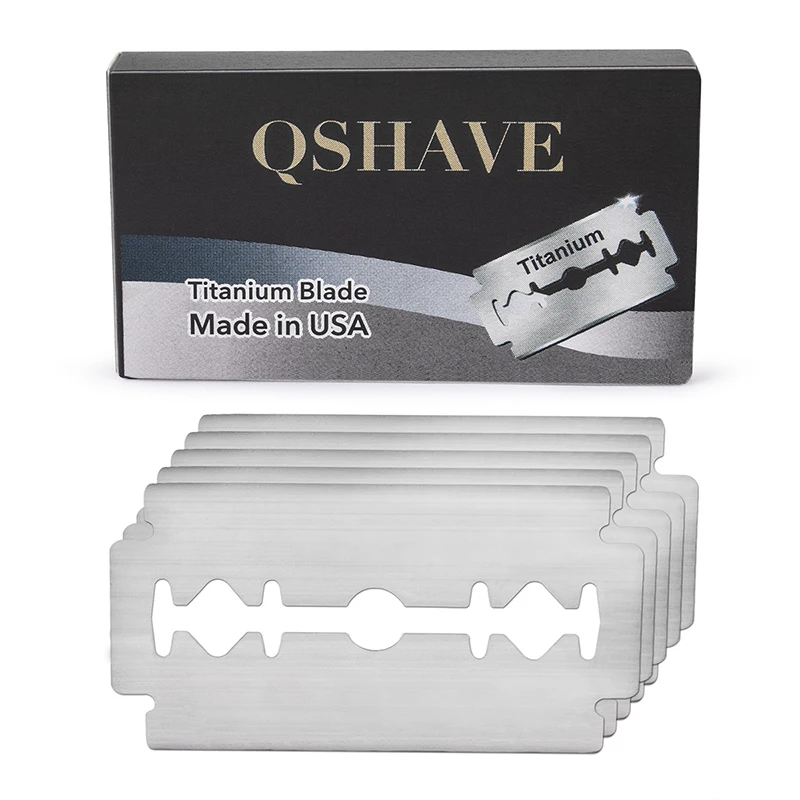 Qshave Double Edge безопасности лезвие бритвы бритвой Титан лезвия классический безопасности лезвие бритвы Сделано в США, 10 лезвия