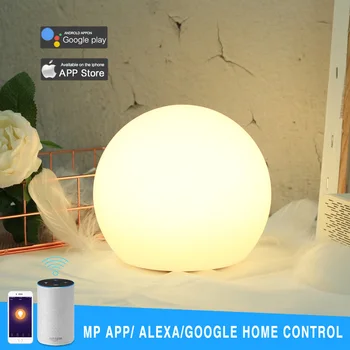 

WiFi Smart Control RGB+CW LED Night Light USB Rechargeable Table Ambient Lamps Works with Alexa Google Assistant Mobile APP