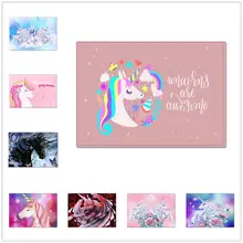 3D мультфильм Розовый Единорог коврики с узором детская спальня игровая площадка коврики Детская комната Декор ковры детские коврики для ползания детский подарок ковер