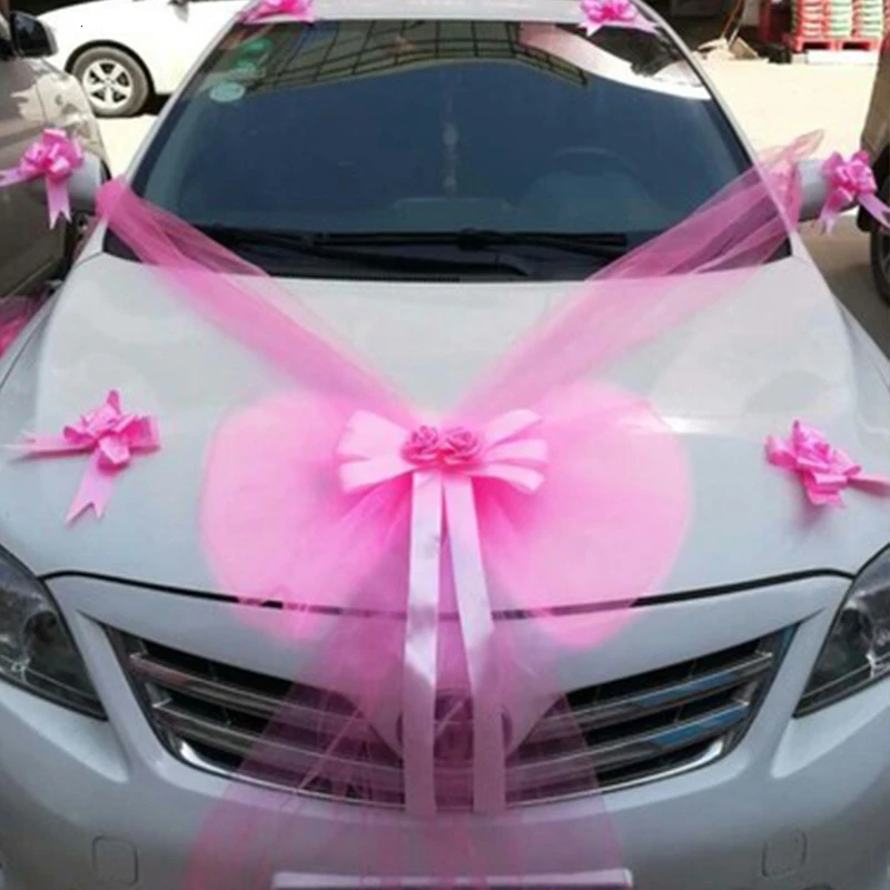 Свадебные автомобильные головы декоративные свадебные цветы вечерние праздничные украшения Искусственный бант из ленты украшения с розами