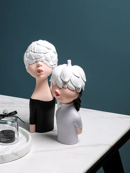 

simple Ins Fashion Resin Birds Girl Cute Angel Figurines Statue Home Accessories Desktop Ornament Crafts Wedding Gift Decoration