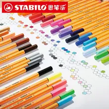 Ручка маркер stabilo88 10/20/25 шт тонкий вкладыш волоконная
