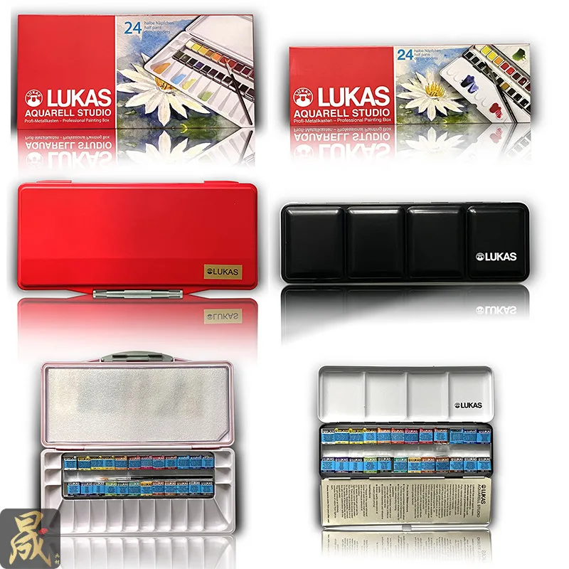 lukas-imported-original-germany-24-colors-solid-watercolor-paints-transparent-acuarelas-sketching-portable-art-supplies