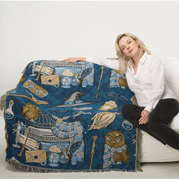 

American Christmas Throw Blanket Multifunction Blue magic owl Sofa Covers Cobertor Dust Cover Air Conditioning Blankets For Bed