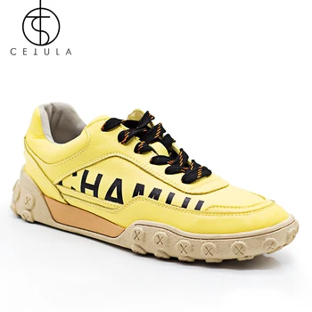 

Cetula Women Sneakers Shoes Lace-up Stitching Genuine Leather Women Chuck Casual Sneakers ft. Mocassin Like Rubber Outsole