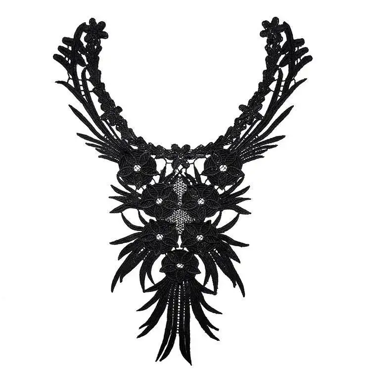 Black 30 стилей, высокое качество, белое кружево, ткань с вышивкой, аппликация, вырез для кружева, ткань для шитья, принадлежности для скрапбукинга, 45*27 см - Цвет: Black