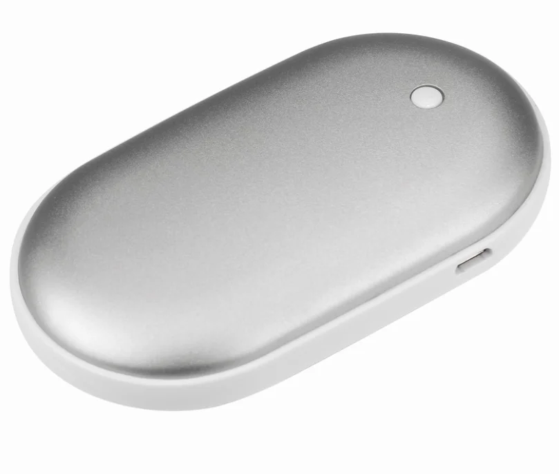 Silver USB три листа перезаряжаемый грелка для рук 5200mAh Электронный маленький портативный ручной подогреватель рук ноги горячий мгновенный нагрев для фестиваля - Цвет: Silver
