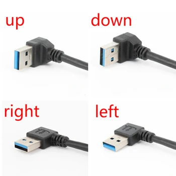 

USB 3.0 Right / Left /Up/Down Angle 90 Degree Extension Cable Male To Female Adapter Cord USB Cables