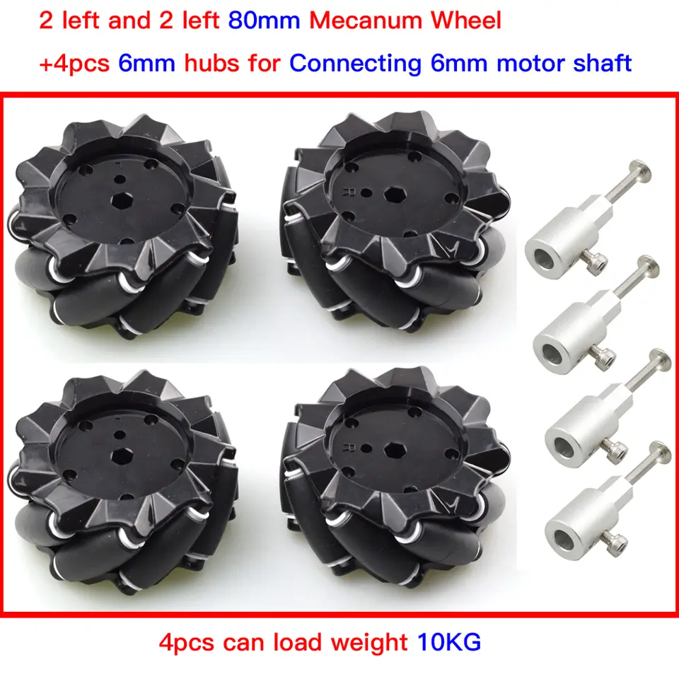 Moebius 60/80/97mm High Hardness Plastic Mecanum Wheel Omni-directional Smart Robot Car with 6mm Hubs for Arduino DIY STEM Toy image 13