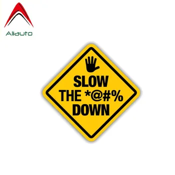 

Aliauto Warning Car Sticker Slow The Swear Down Accessories PVC Decal for VW Passat B5 Renault Megane 3 Renault Captur,9cm*9cm