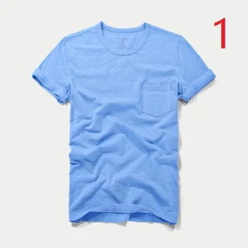 

Summer Men's Cotton T-Shirt Round Neck Bamboo Cotton Short Sleeve T-Shirt Men's Half Sleeve Solid Color Thin Top