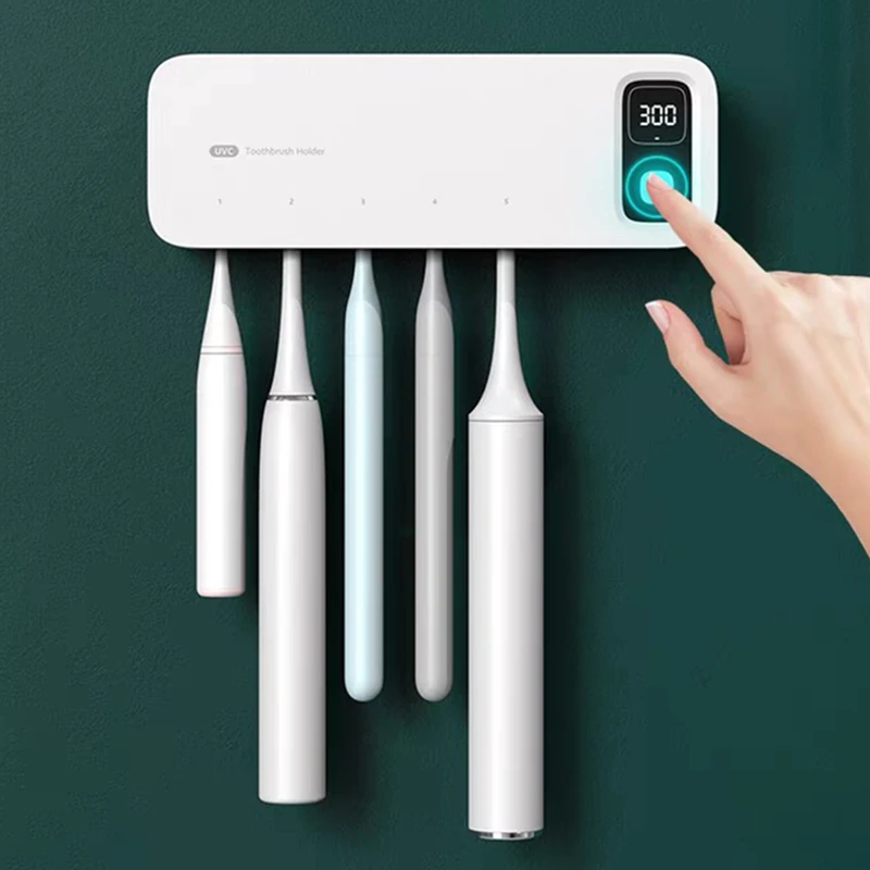 GURET UV Toothbrush Holder Wall-Mounte Sterilizer With LED Display Rechargeable Fast Drying Home Bathroom Accessories | Дом и сад