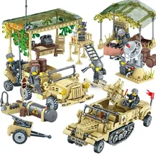 400+ шт, армейское солдатское оружие, строительные блоки, военный лагерь, грузовики, джипы, набор машин, блоки, совместимые игрушки для детей