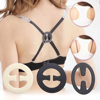 

3PCS Invisible Bra Buckle Non-slip Shadow-Shaped Anti-lighting Underwear Corss Back Intimates Accessories Clips Strap Holders